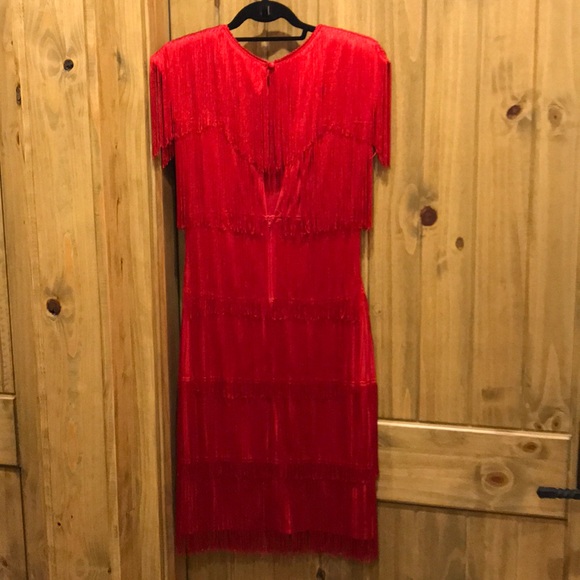 Red Fringe Dress - Picture 2 of 8